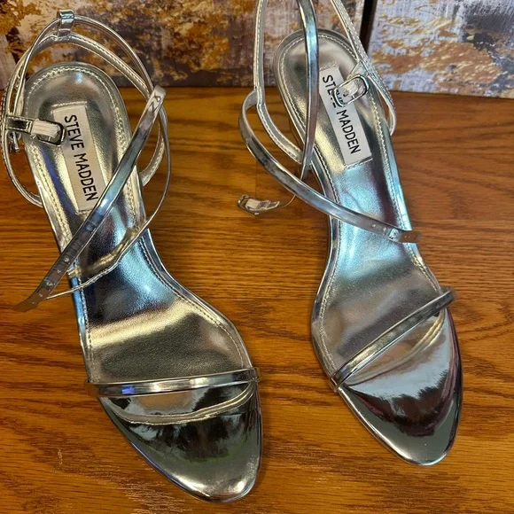 NWOT Steve Madden Theresa High Heel Strappy Open Toe Dress Sandal - Picture 3 of 5